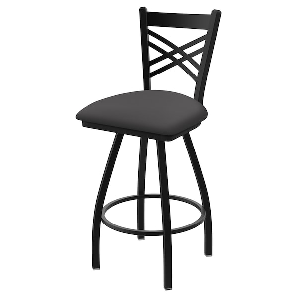 Holland Bar Stool Co 30" Swivel Bar Stool, Black Wrinkle, Canter Storm Seat X820 - main